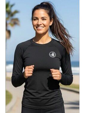 Body Glove Black Rash Guard Long Sleeve Performance Sun Protection Top Size M